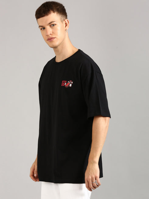 Black Oversized Printed T-shirt